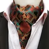 Ascot Tie Mens Vintage Paisley Cashew Cravat Neck Scarf Silk Scrunch Self British Style Gentleman Necktie Wedding Formal240409