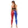 Metallisk färg PU Leggings Kvinnor Faux Leather Pants Dancing Party Pant Sexig Night Club Skinny Costume Pants Tight Trousers 240409