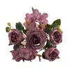Decorative Flowers Artificial Peony Cozy With Peonies Realistic Rose Pink Vintage Style For Wedding