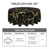 Table Cloth Modern Marble Round Tablecloth Black Gold Protection Fashion Living Room Dining Design Cover