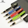 Yeni Jinhao 159 Lüks kırmızı ve altın klip 0.5mm iridyum nib metal çeşme kalemi yüksek kaliteli büyük vücut mürekkep kalemleri ofis kırtasiye