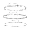 Carte Diamond Bracelet en or à vide en acier inoxydable incrusté ensemble Bracelet empilé à chaîne de chaîne cubaine chaîne de chaîne de glaoues cubaines