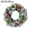 Dekorativa blommor Julkrans Stort Garland med bärdekorationer för Merry Party Home Entrance Wall Hanging Ornament Wedding Pendant