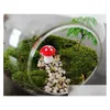 Decorações de jardim Mini -cogumelos artificiais Mini -cogumelos Miniaturas Gnome Moss Terrarium Decor Crafts de plástico Casa para DIY dr dhvvd