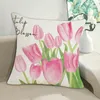 Cuscino cuscino da cuscino sostituibile tocco morbido fiore di tulipano copertura chiusura chiusura resistente per la stanza
