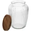 Aufbewahrung Flaschen Bohnen Fohnen Jar Tee Holz Deckelglas getrockneter Obst Terrarium Versiegelte Küchenkanister Getreide Tankbehälter