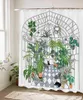 Duschvorhänge Gewächshaus -Topfpflanzen Sukkulenten Blätter und Haustiervorhang für Badezimmer grün