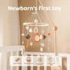 Baby Rattle Toy Crochet Galaxy Mobile Wooden Born Bell Hanging Toys 012 meses Suporte para a cama Bracket Infant Crib Presente 240409