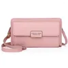 Drawstring Portable Pink Black Small Women Bag Square Single Shoulder Messenger Women's Purse Wallet Mobile Phone Mini Clutch Bags