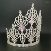 Clips de cabello accesorios fascinadores tiaras y coronas grandes y coronas de belleza de belleza cumpleaños