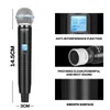 Microfones Microphone Wireless G-Mark GLXD4 Professional UHF System Handhållen MIC FÖR STAGE Tal Wedding Show Band Home Party Church 240408
