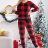 Kvinnors pyjamas sätter 2 bitar förtjockad varm flanell lång pyjama set plysch höst vinter sömnkläder fleece två bits sömnkläder