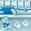 Accessori 60 e 100 percento KeyCaps PROFILO OEM PBT per la tastiera meccanica Cherry DoubleShot DoubleShot Cute White Blue Key Caps set