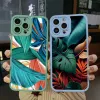 Folhas Monstera Green Case para iPhone 14 Plus 14 13 12 11 Pro Max XR XS x 7 8 Plus SE 2020 Casos