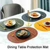 Table Mats Placemat Reusable Dining Mat Heat Resistant Insulation Pad Easy Clean Faux Leather For Kitchen