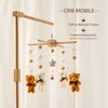 Baby Rattles Crib Mobiles Toy Rabbit Bear Pendant Animal Animal Fox Bed Bell Rotation Musique pour la projection COTS Gift Infant 240409