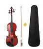 Full Size 44 ViolinFiddle Student Violin Basswood Violin Kit BridgeRosinCaseBow Natural Color For Beginner3523805