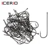 ICERIO 100PCS 16# - 3/0 Long Shank Fino Fio Aberdeen gancho de água salgada Gancho de pesca de água doce Sabiki Rig Streamer Fly Bait Hook