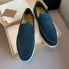 LP Designer toppkvalitet loro piano män mode casual ren betydelse mocka fot loafers platt botten lata mens skor känsla steg