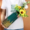 Vaser Dekorativt hem Hydroponic Flower Arrangement Electric Gold-Plated Green Ceramic Vase Modern Light Luxury Ins