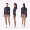 Giacche LL-Yoga indossano felpe con cappuccio Definisci i designer femminili giacca sportiva cappotto a doppia faccia di fitness con cappuccio per maniche lunghe a maniche lunghe due stili Swift Speed