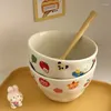 Ciotole ciotola di frutta carina ceramica adorabile bambino divertimento per noodle insalata per la colazione riso creativo di grande capacità di grande capacità utensili coreani per cucina
