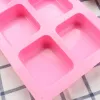 6 otworów kwadratowy silikonowy mydło pleśni DIY narzędzia kuchenne ręcznie robione mydło tworzy formy rzemieślnicze