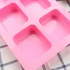 6Holes Square Silicon Seifenform DIY Küche Werkzeuge handgefertigte Seife Herstellung von Handwerksformen DIY Pudding Kuchen Fondant Backformen