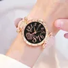 Montre-bracelets 2pcs Watch Watch Watch Watch Pink Heart Pathey Cuir et 1 Bracelet décontracté de la mode étoile à cinq points