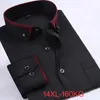 Spring Men wedding shirt Formal long sleeve plus size big 3XL 4XL dress shirts Pink formal navy blue 9XL 10XL 14XL Blouse black240325