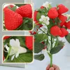 Party Decoration Lifelike Strawberry Stem Simulation Bouquet Fake Flowers Artificial Plant Ornaments