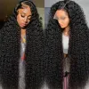 32-8 pouces 13x6 Water Wave Hoil Hair Wigs Curly Lace Front Wig Wave Deep Lace Lace Lace Frontal Perruque Black Pré-cueillette