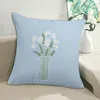 Kudde mjuk beröring täckt blomma tryckt med utsökt mönster Hållbart lätt att rengöra soffa kuddslip för hemmet