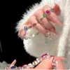 Bracciale 2023 simpatico colore caramelle quadrate bracciale cristallo scintillanti design di lusso arcobaleno set di gioielli con bracciale zircone yq240409