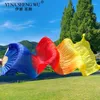 Stage Wear Real Silk Fan Veils For Belly Dance Bamboo-Ribs Folding Chinese Gradient Hand Made Dyed Tie-dye Color 1PC