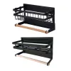 Rack à épices magnétique Organisateur en papier serviette de serviette de serviette de rouleau étagère Rack de rangement de cuisine avec croche