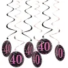 6Pcs Happy Birthday 30 40 50 60 Year Old Swirls Spiral Hanging Ornaments Adult Women Men 30th Birthday Party Anniversary Supplie