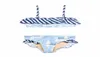 2018 twopieces kid baby girls lama animal swimsuits girl swimwear striped blue swimsuit bathing suit summer swimming kids clothin1216209