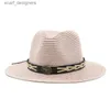 Chapéus de balde largura chapéus de verão masculino masculino homem tecido ocidental chapéus de palha de cowboy ocidental largura lasta de jazz de jazz chapéu de proteção solar 54-60cm Y240409