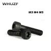 50pcs / 100pcs / lot thread métrique Din912 M3 M4 M5 Black Grade 12.9 Alliage en acier HEX BOLTS CAP