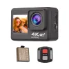 カメラ4K60FPS WiFiアクションカメラデュアルスクリーン170°広角30mリモートコントロール付きスポーツカメラ取り付けアクセサリーキット
