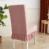 Couvre-chaises couvre à manger extensible avec jupe à volants