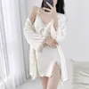 Accueil Vêtements Sexy Femmes Twinset Robe Set Nightgown Night Dresswress Vweshwearwearwearwearwear Summer Bathrobe Bather