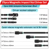 DEVE 29 % Driver di dado magnetico Imposta Driver Impact Driver Bit 1/4 "METRIC HEX METRIC SAE Driver Impact Adapter