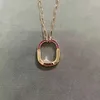 Klassiska designhalsband Tijia Lock Halsband Kvinnor V-guld Small U-formad rosa blå temperament mode högversion steg samma stil med logotyp