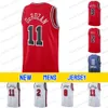 Nya DeMar DeRozan Jerseys 2 Lonzo Ball Nikola Vucevic Zach Lavine Dosunmu White Red ED Basketballtröjor Mens Mens Mens