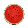 Simulerad cirkulär trädstubbe fruktkudde plysch 3D -mönster skivad kudde, ginkgo orange vattenmelon kudde, avtagbar och tvättbar
