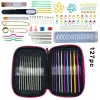 22/100Pcs Sizes Sewing Tools Crochet Hooks Needles Kit Stitches Knitting Craft Case Crochet agulha Set Weaving Tools