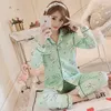 Hemkläder Autumn Winter 2024 Wavmit Women Pyjamas Cotton Long Tops Set Female Pyjamas Nightsuit Sleepwear Set Pant