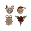 Stud Earrings Cute Christmas 4 Pcs Sets Santa Charm Women Crystals Elk Cartoon Jewelry Wholesale Vintage 2024 Luxury Party Gifts